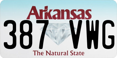 AR license plate 387VWG