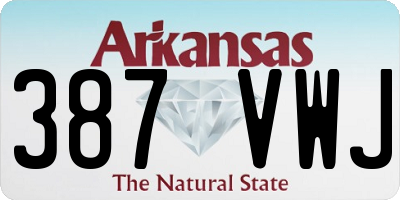 AR license plate 387VWJ