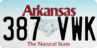 AR license plate 387VWK