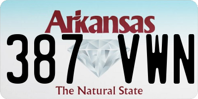 AR license plate 387VWN