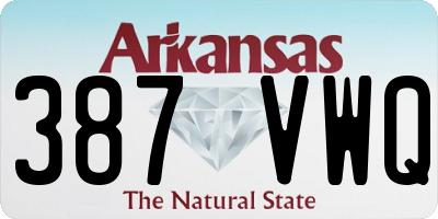 AR license plate 387VWQ
