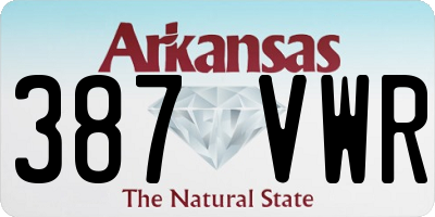 AR license plate 387VWR