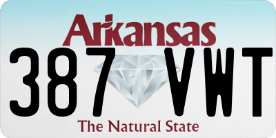 AR license plate 387VWT