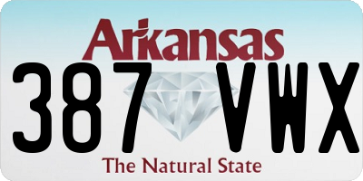AR license plate 387VWX