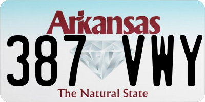AR license plate 387VWY