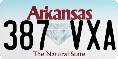 AR license plate 387VXA