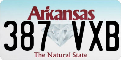 AR license plate 387VXB