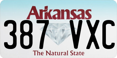 AR license plate 387VXC