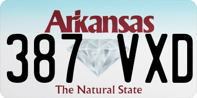 AR license plate 387VXD