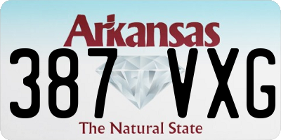 AR license plate 387VXG