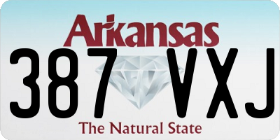 AR license plate 387VXJ