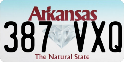 AR license plate 387VXQ