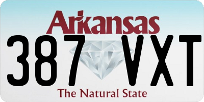 AR license plate 387VXT