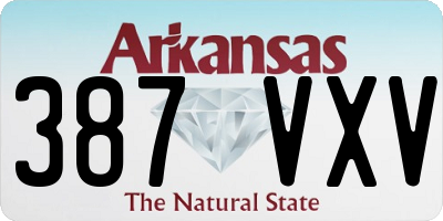 AR license plate 387VXV