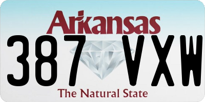 AR license plate 387VXW