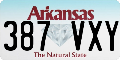 AR license plate 387VXY