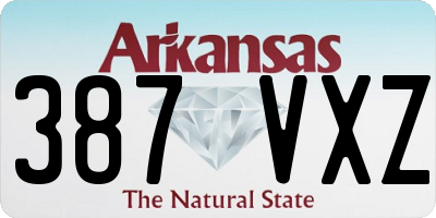 AR license plate 387VXZ