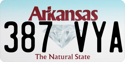 AR license plate 387VYA