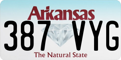 AR license plate 387VYG