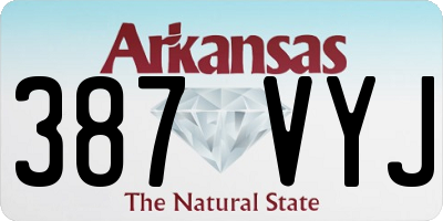 AR license plate 387VYJ