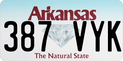 AR license plate 387VYK