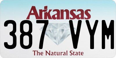 AR license plate 387VYM