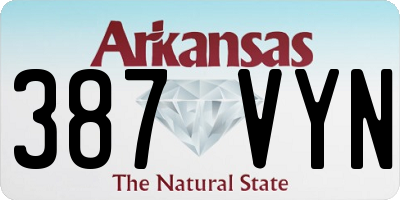 AR license plate 387VYN