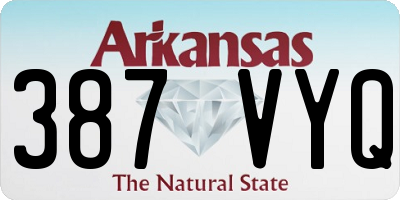 AR license plate 387VYQ