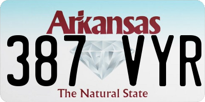 AR license plate 387VYR