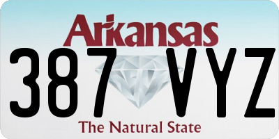 AR license plate 387VYZ