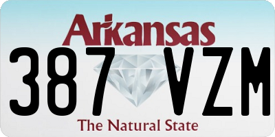 AR license plate 387VZM