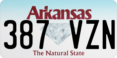 AR license plate 387VZN