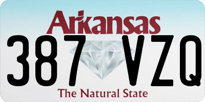 AR license plate 387VZQ