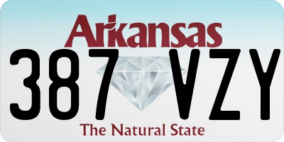 AR license plate 387VZY