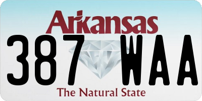 AR license plate 387WAA