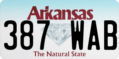 AR license plate 387WAB