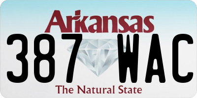 AR license plate 387WAC