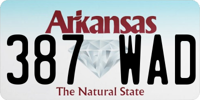 AR license plate 387WAD