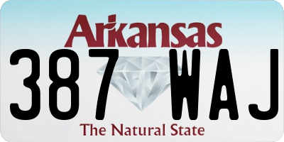 AR license plate 387WAJ