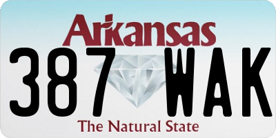 AR license plate 387WAK