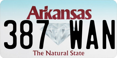 AR license plate 387WAN
