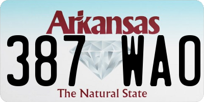 AR license plate 387WAO