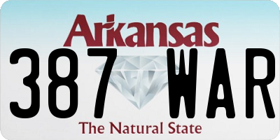 AR license plate 387WAR