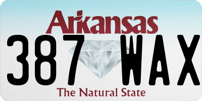 AR license plate 387WAX