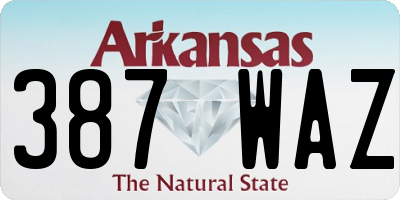 AR license plate 387WAZ