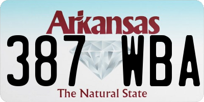 AR license plate 387WBA