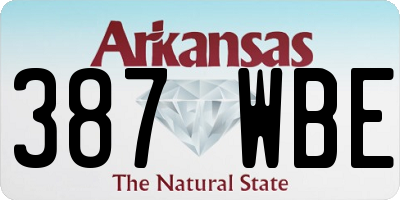 AR license plate 387WBE