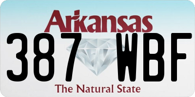 AR license plate 387WBF