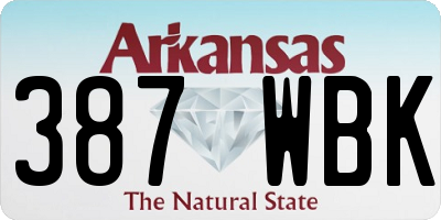 AR license plate 387WBK