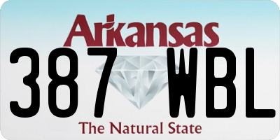 AR license plate 387WBL
